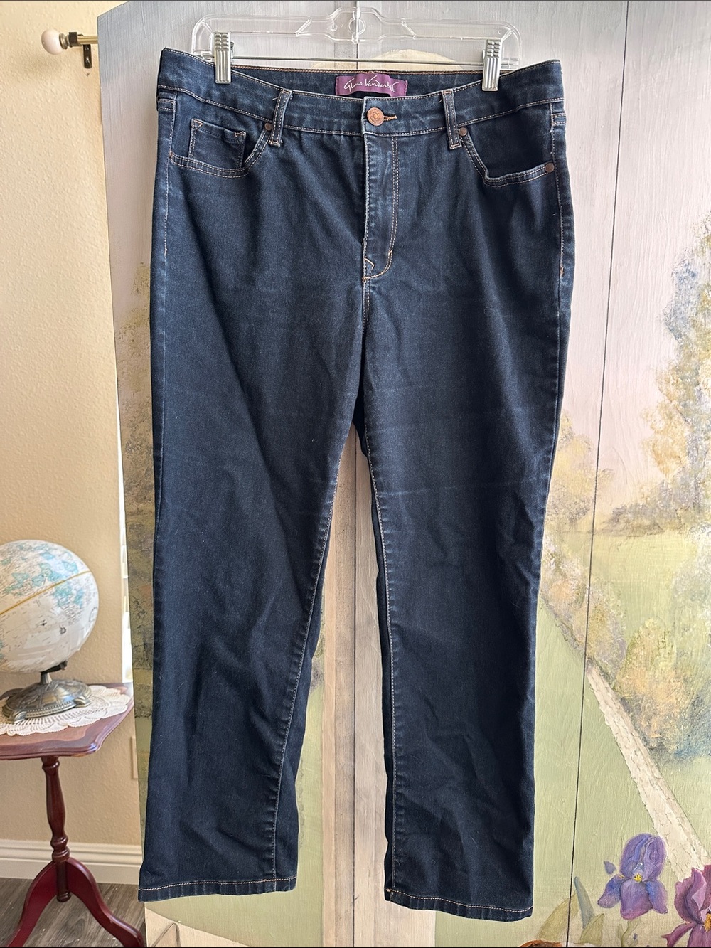 Gloria Vanderbilt Women’s Navy Straight-Leg Jeans